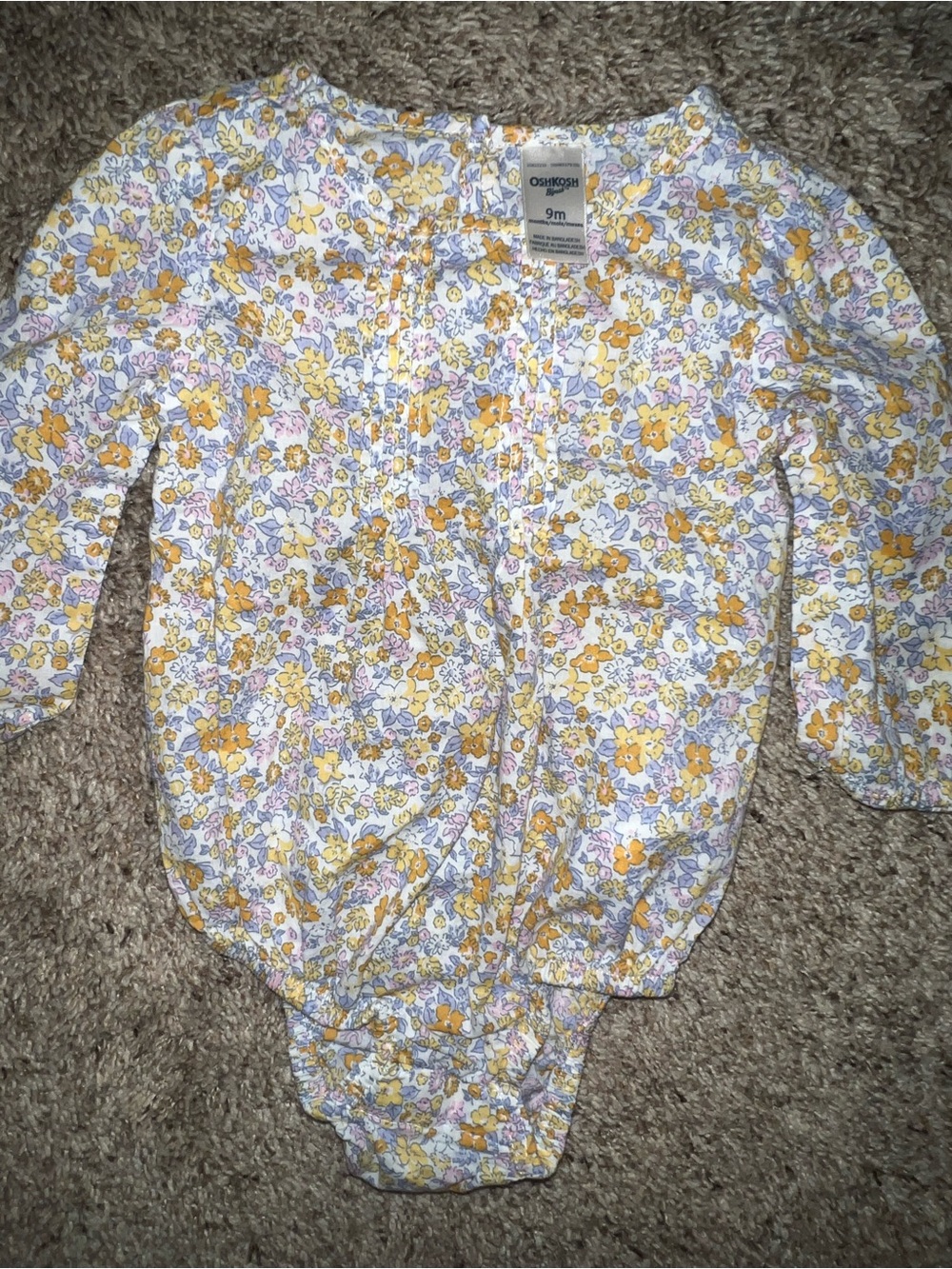 OshKosh B'gosh Floral Baby Shirt in Yellow, Purple, Pink